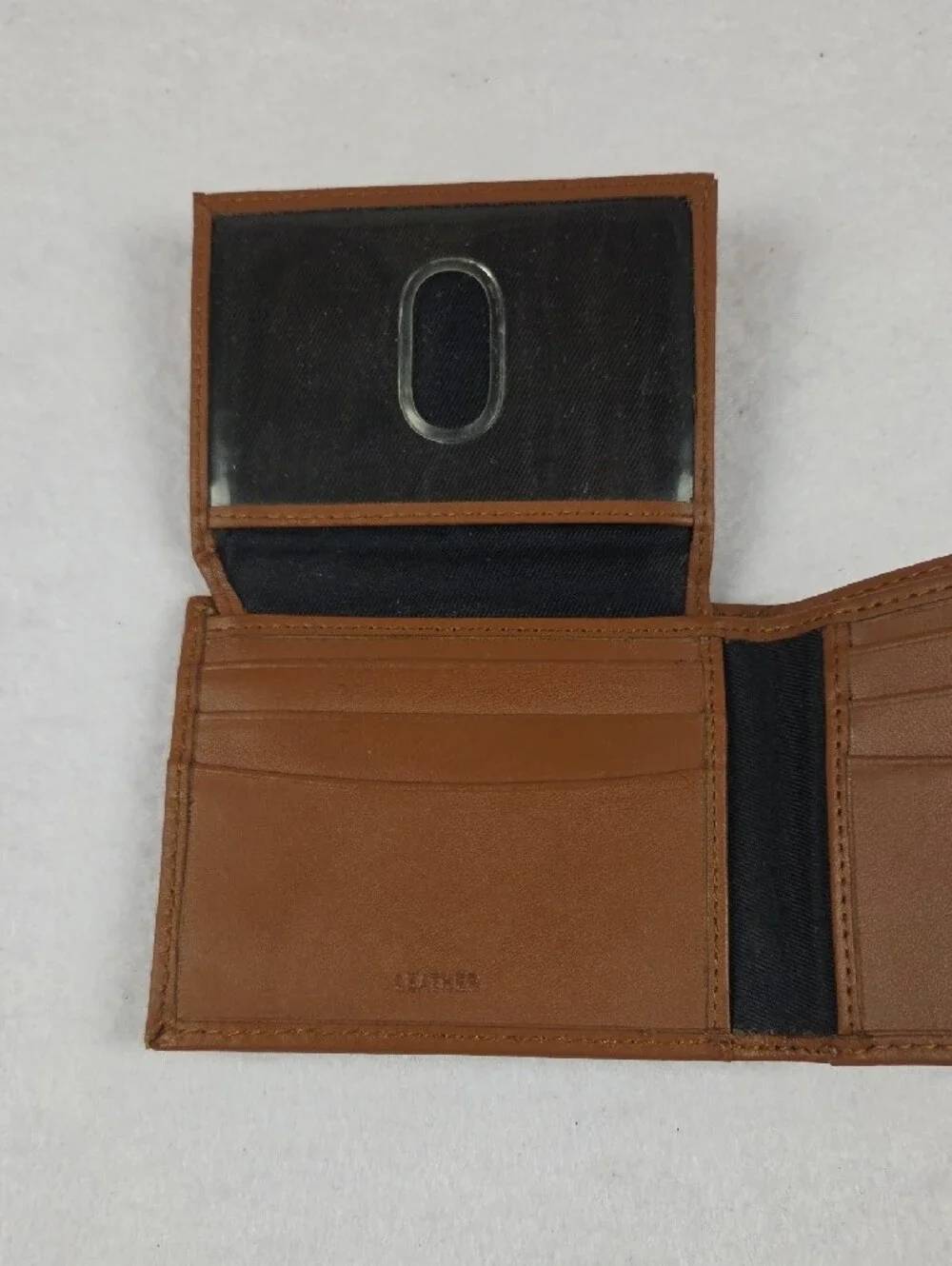 Tommy Hilfiger Tan Leather Wallet with Red, White & Navy Stripe